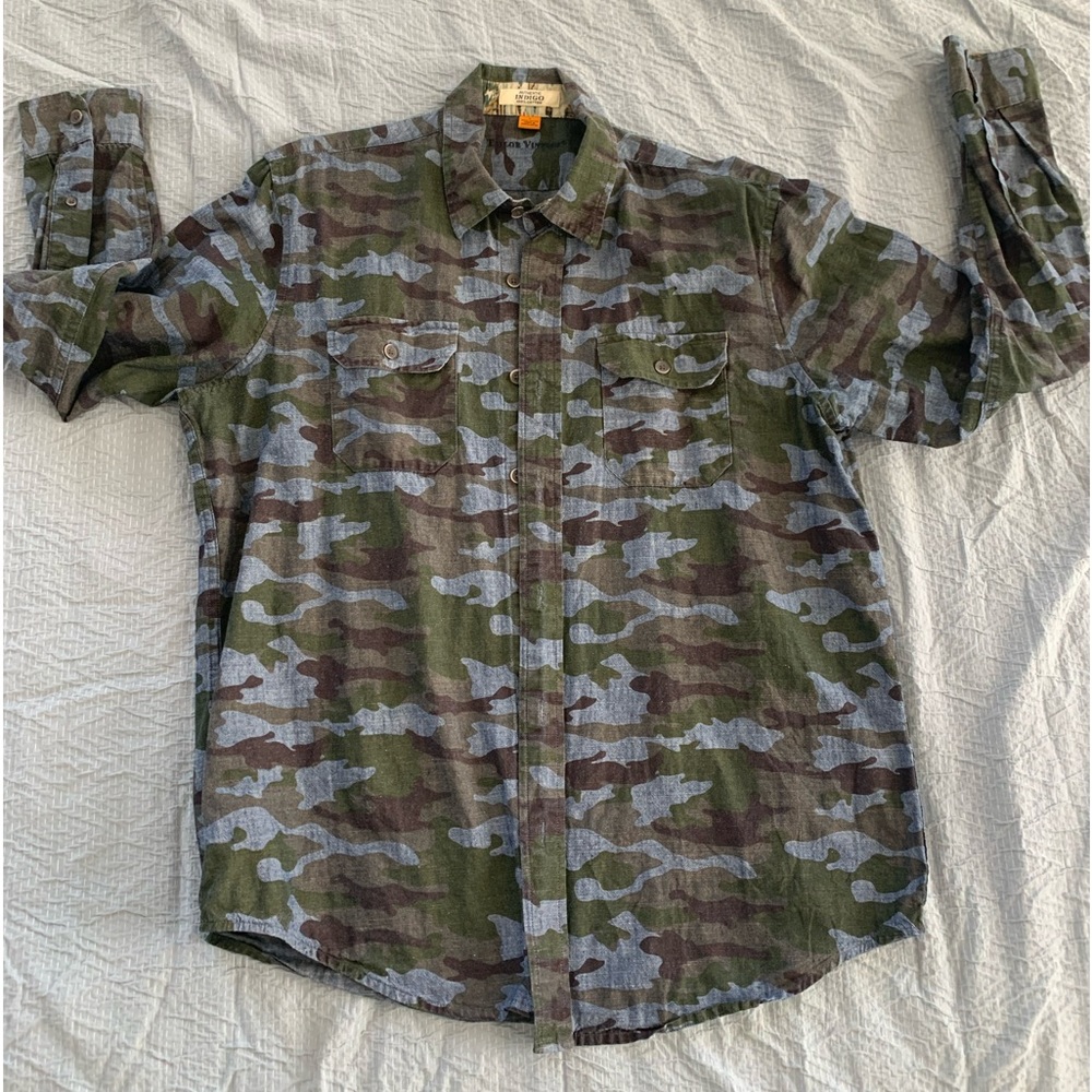 Tailor Vintage Indigo Camo LS Shirt